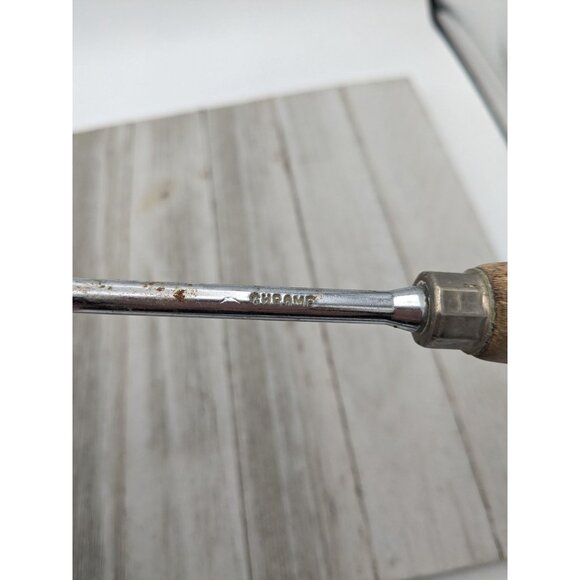 Vintage Ekco #1 Chromium Spatula Slotted 12" Black Wood Handle - Picture 7 of 9